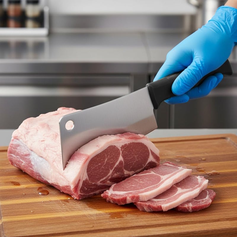 Kitchen Master 6 Inch Stainless Steel Meat Cleaver (Black) | Heavy-Duty Chopping Knife - Image 4